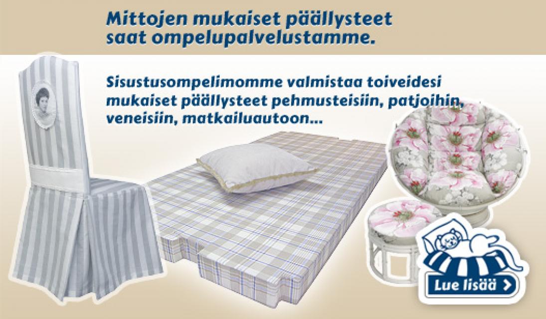 Mittojen mukaiset päällysteet saat ompelupalvelustamme